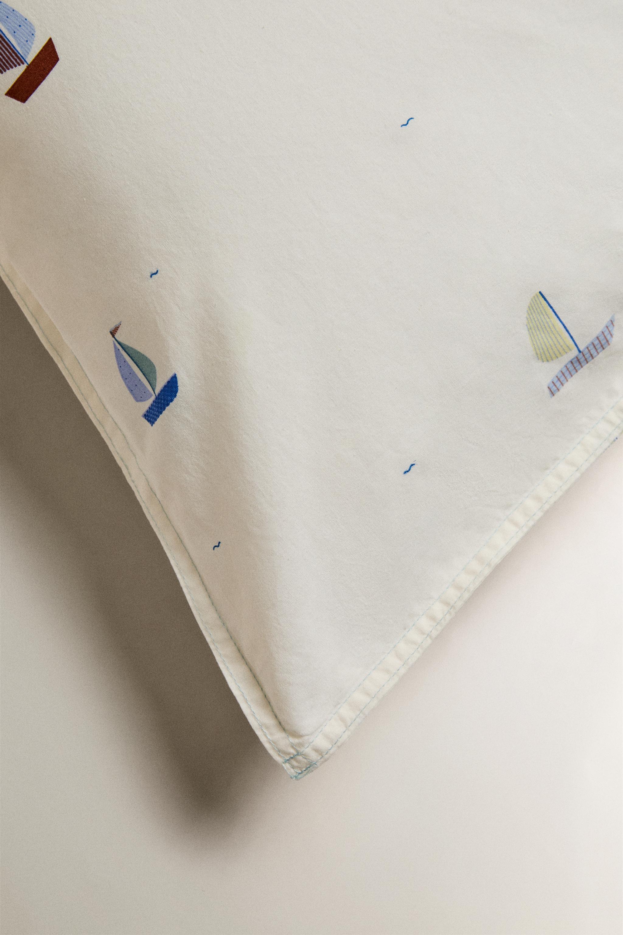 TAIE D’OREILLER ENFANT COTON BATEAUX